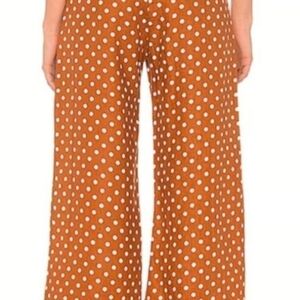 Forever 21 Burnt Orange Polka Dot Wide-Leg Pants